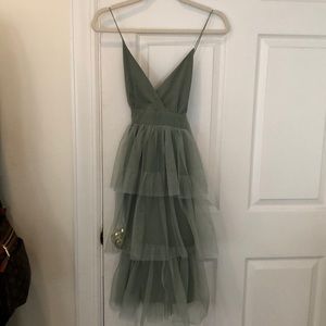 Green tulle dress